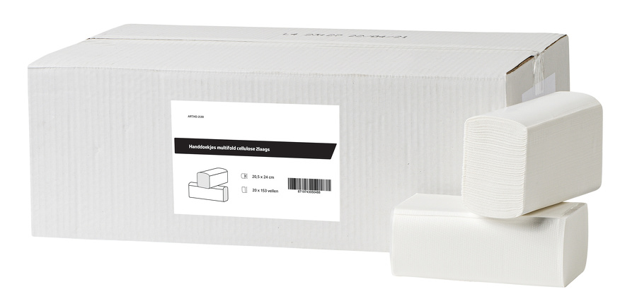 Handdoekjes Multifold cellulose · 3.000 vellen